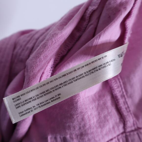 FREE PEOPLE Looking Stunning Midi Dress Pink Ruched Low Back Slit Hem Women's XS - Picture 15 of 15